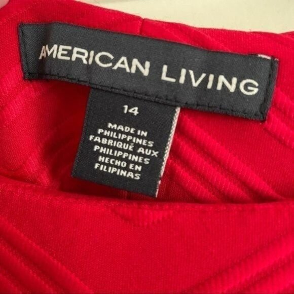American Living‎ Red Pullover Dress - Size 14 - Picture 7 of 11
